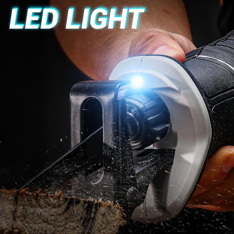 DEKOPRO Cordless Reciprocating Saw: 20V Lithium Ion Power Reciprocating Saw with Battery and Charger, Variable Speed Trigger, 25/32" Stroke Length, 0-2800RPM and 4-5/16" Max for Wood, Metal, PVC - Image 3